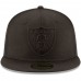 Men's Oakland Raiders New Era Black on Black 59FIFTY Fitted Hat 2265973